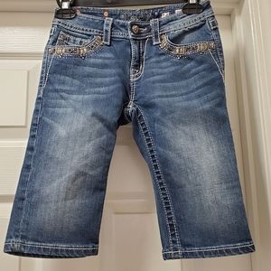 Miss Me‎ Bermuda Blue Jean Shorts YK5997M Girls 14